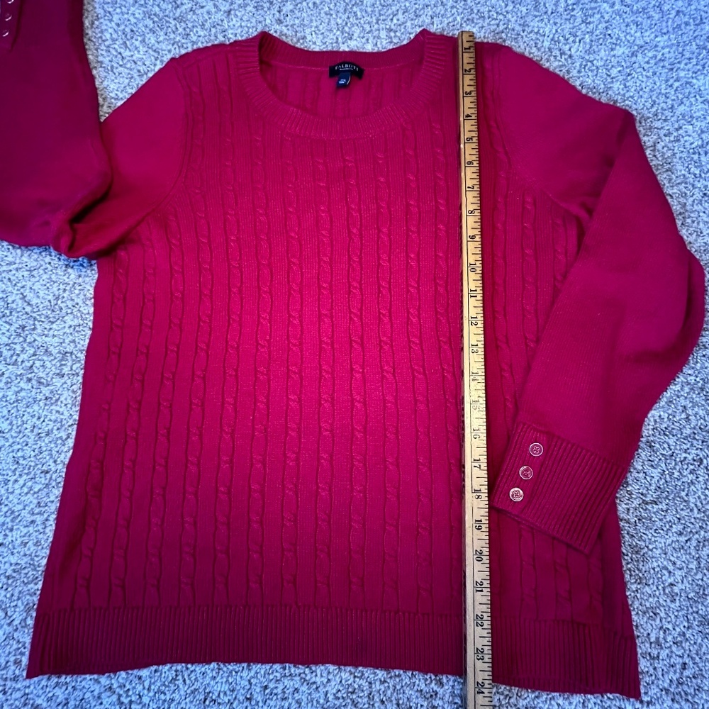 Talbots Red Crew Neck Sweater - Picture 8 of 8